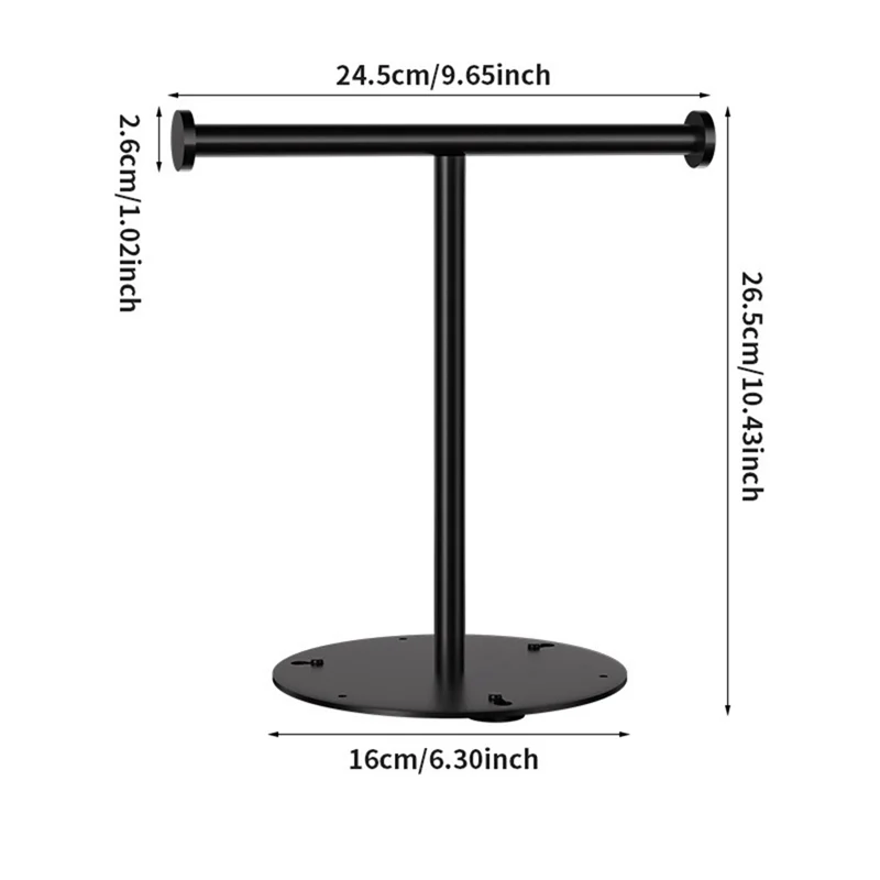 ABNG 1 шт. подставка для полотенец для рук, устойчивая к отдельно стоящая вешалка для полотенец из черной углеродистой стали, маленькая подставка для полотенец для ванной комнаты