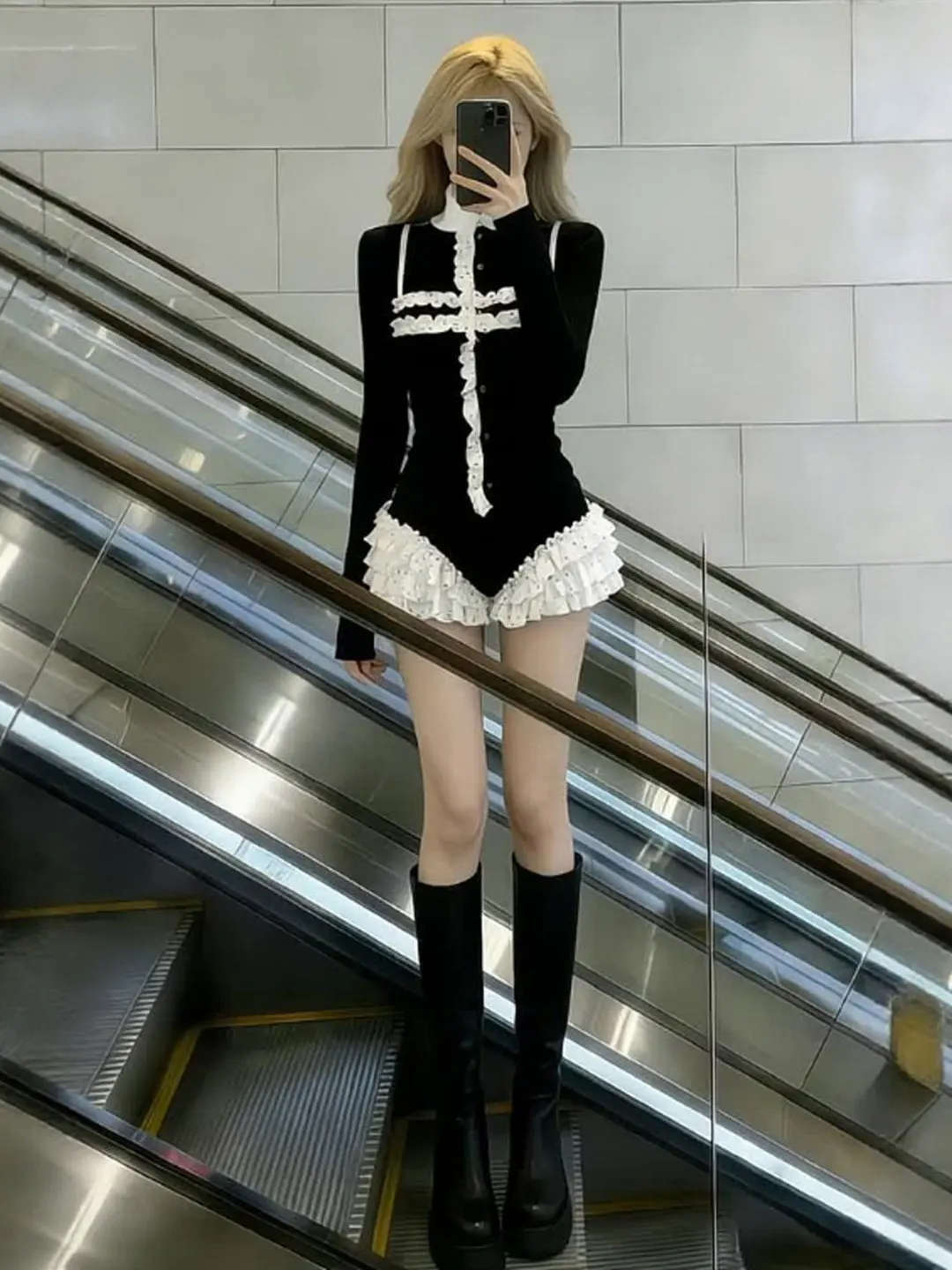 

Spring Faion Korean Sle Women's Long Sve Floral orts Two-Piece Set Warm Comfortable Cotton Universal Fit Casual Wear