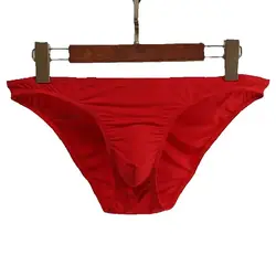 Men's Sexy Underwear Thin Translucent Panties Low-Waist Bikini Underpants U Convex Pouch Briefs Thong Tanga Slip