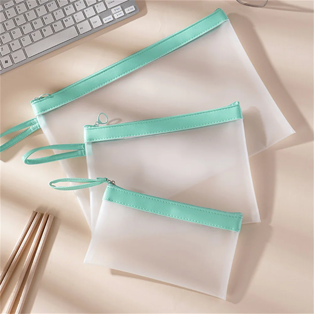 A4 A5 A6 Transparent Document Bag Office File Holder School Folder Zipper Pouch Loop Pull Organizer Stationery Desk Storage 2023