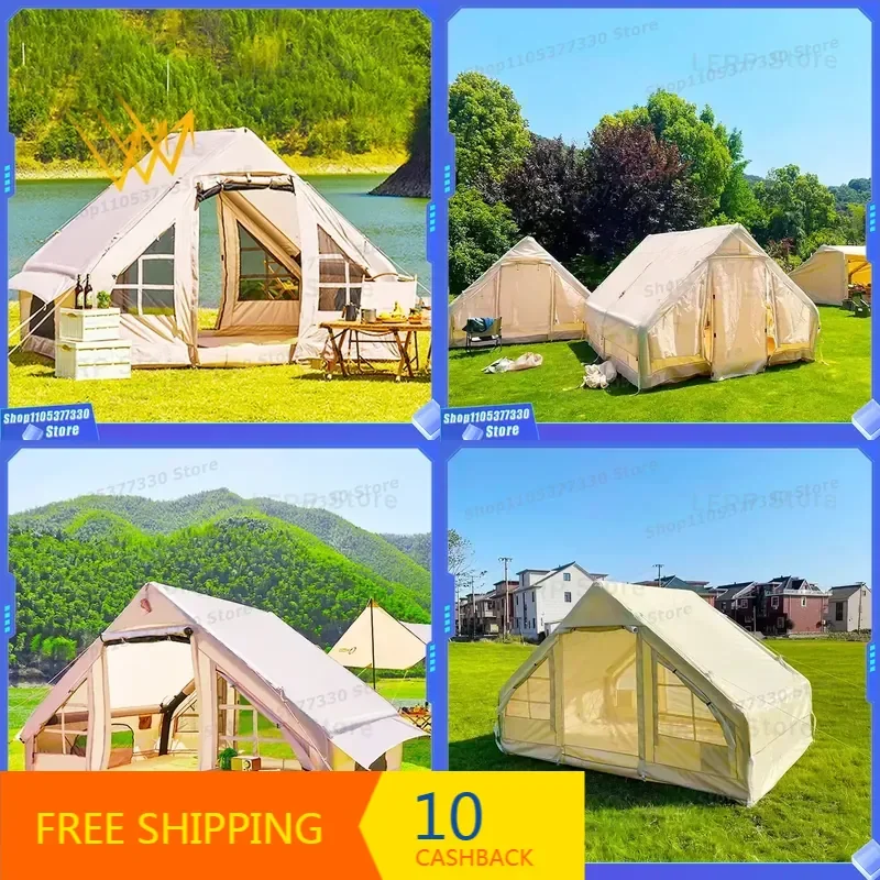 2024 New Oxford Fabric Four-Season Inflatable Camping Tent with UV Protection Quick Setup & Waterproof Design