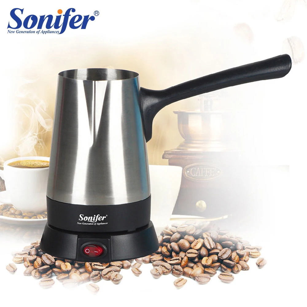 Sonifer-cafetera eléctrica de acero inoxidable con leche hervida, cafetera de pavo de 800W, hervidor de agua para regalo, 220V