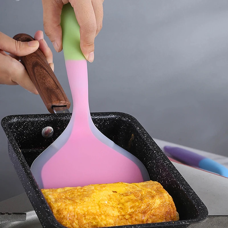 Wide Spatula Turners for Japanese Tamagoyaki Color Matching Silicone Omelette Pancakes Shovel Kitchen Cooking Gadgets