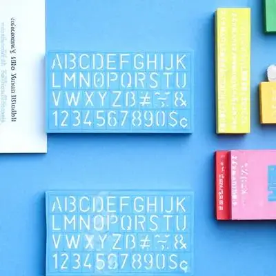 

4 Pcs Letter Template Stencils Alphabet Painting Small Size Reusable Plastic DIY Craft Wall Spray Embroidery Scrapbooking