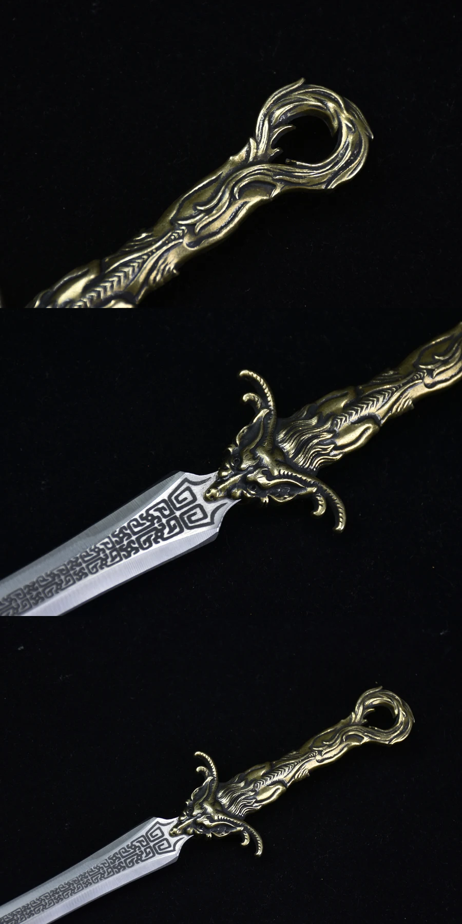 27 سنتيمتر فايكنغ فاير دراجون السيف الحقيقي مصنوع من الفولاذ المقاوم للصدأ ، أسلحة لعب الأدوار كاتانا ، فيلم النينجا الكونغ فو #6