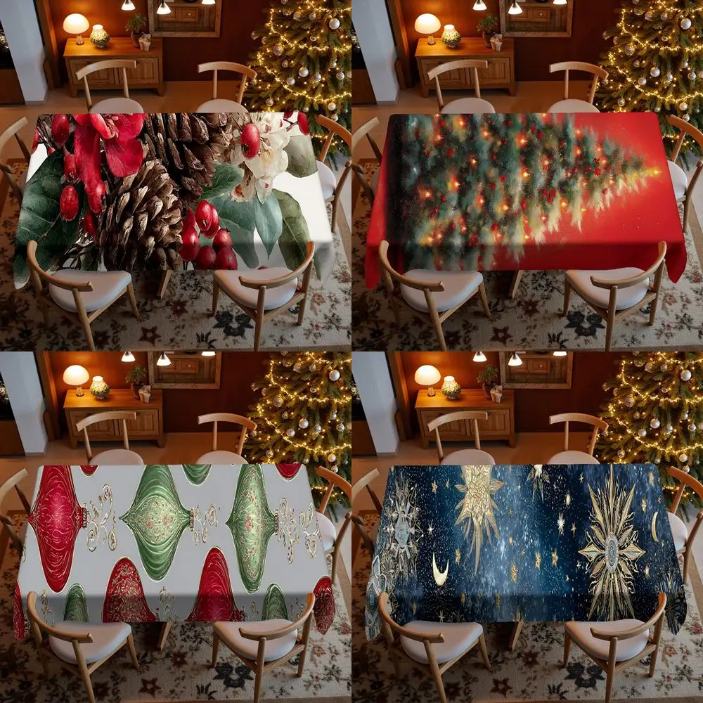 

Christmas Floral Tablecloth Restaurant Kitchen Tablecloth Living Room Home Decoration Rectangular Party Decoration