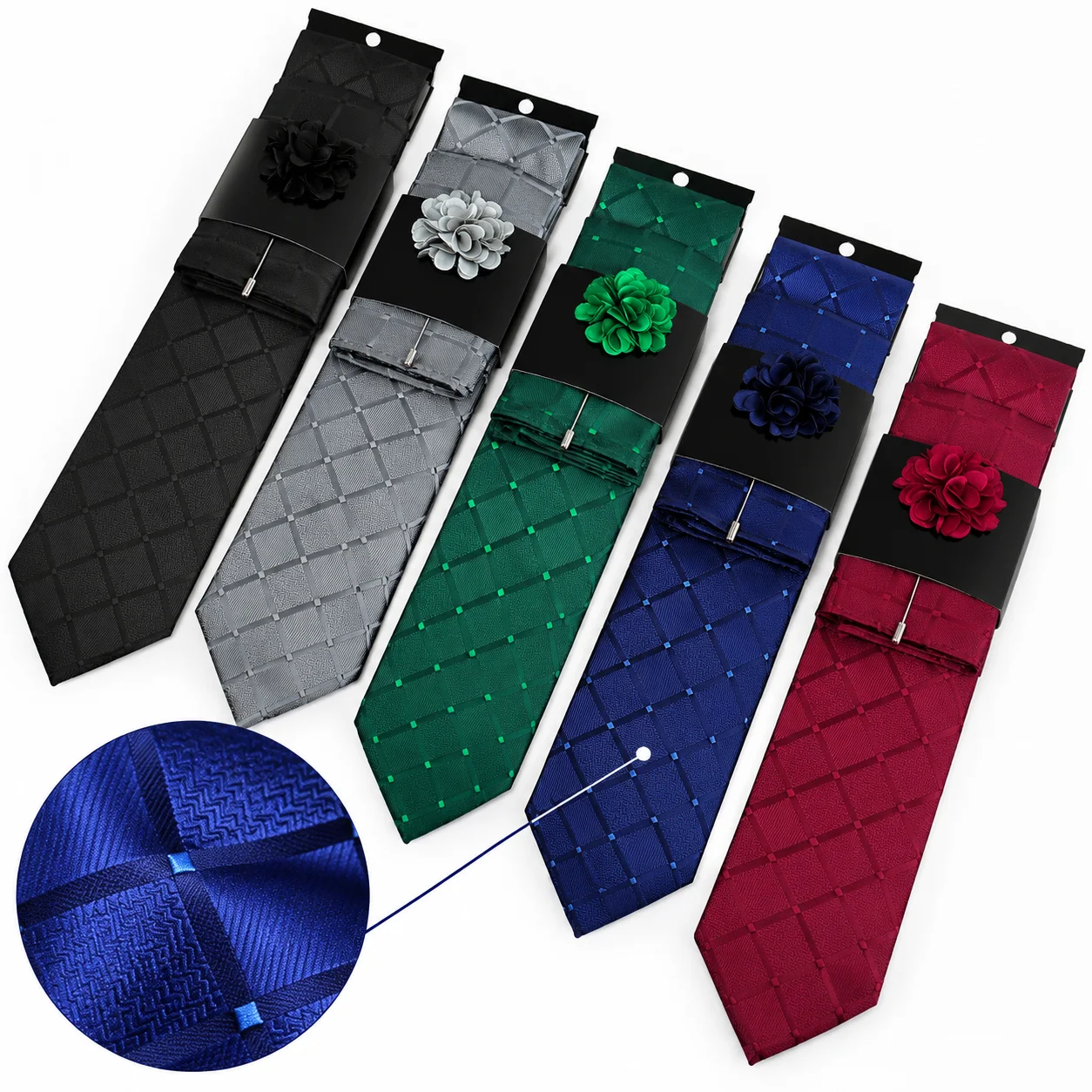 conjunto-de-gravata-masculina-de-luxo-classica-e-elegante-de-alta-qualidade-com-3-pecas-design-xadrez-lenco-de-bolso-e-broche-floral-–-ideal-para-negocios-ocasioes-formais-e-presentes-de-casamento