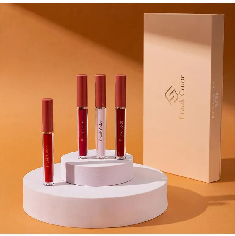 12 個マットリップグレーズセット女性のためのメイクアップノンスティックカップスムーズな長期的な防水保湿口紅ギフトボックスセット E6B2