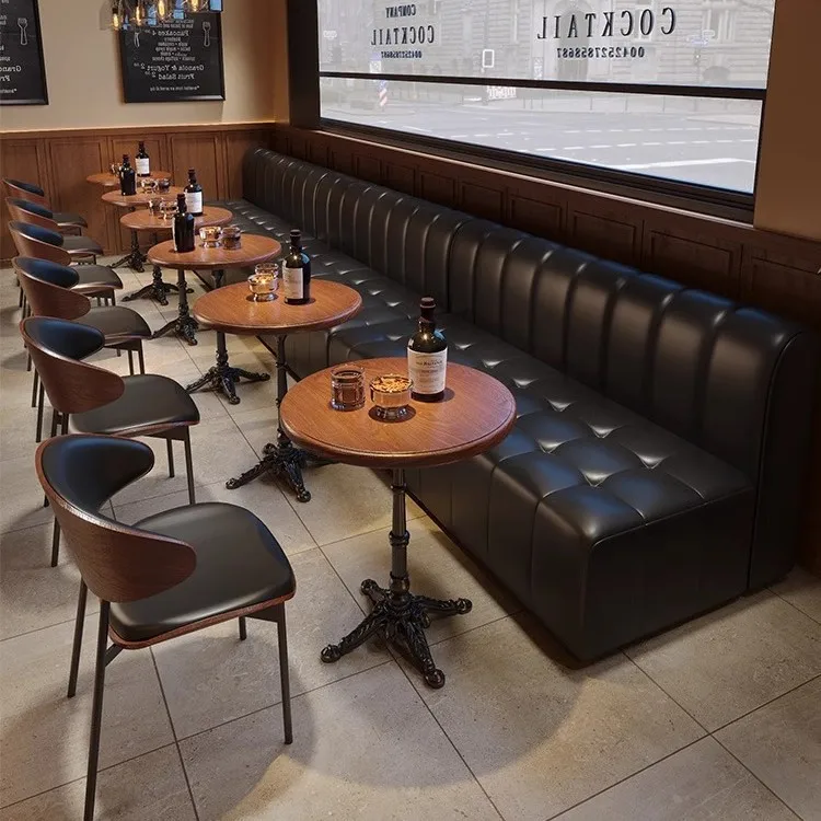 Retro Bar Klar Bar Massivholz Tisch Und Stuhl Kombination Catering Shop Bistro Milch Tee Shop Café Sofa Booth Kommerziellen