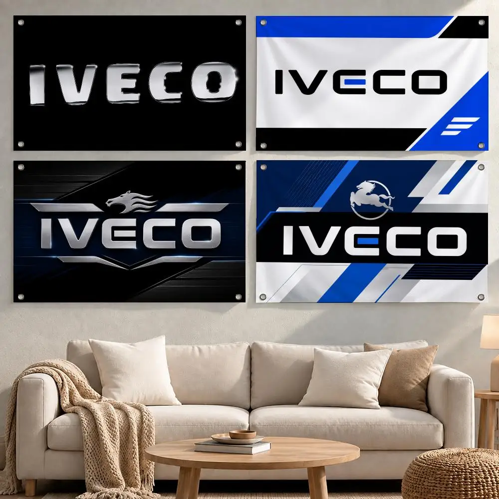 Brand IVECO Flags Minimalist Fabric Banner Flags Garden Shop Bedroom Festival Birthday Wall Decor