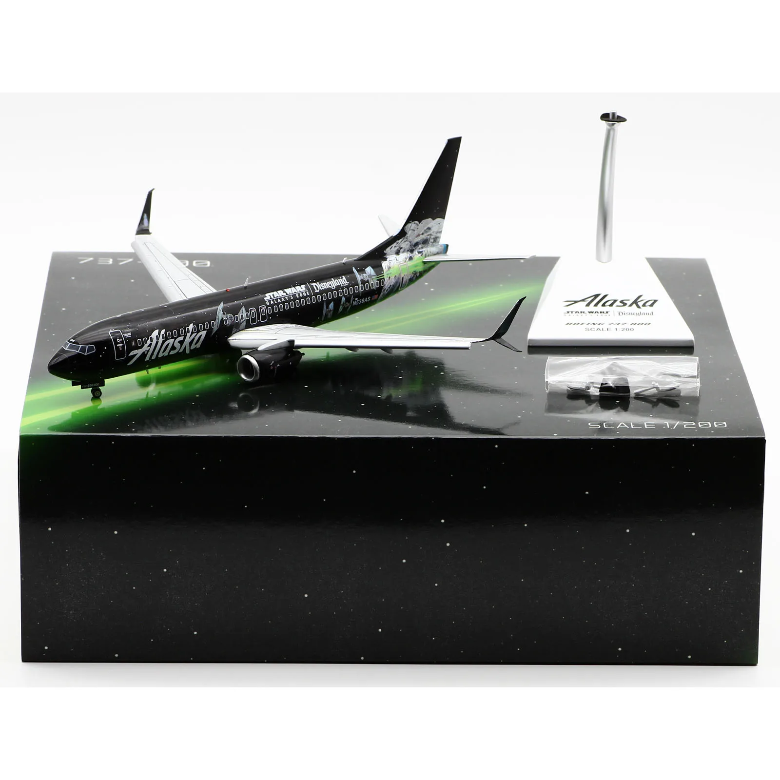 SA2014A Alloy Collectible Plane Gift JC Wings 1:200 Alaska Airlines Boeing B737-800 Diecast Aircraft JET Model N538AS Flaps Down