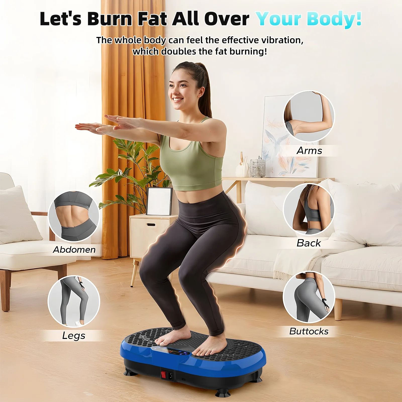 Hot Sale  Home Exercise  Vertical Eco-Friendly Home Fitness Vibration Plate Massage Body Shaping Abdominal Fat  Vertical