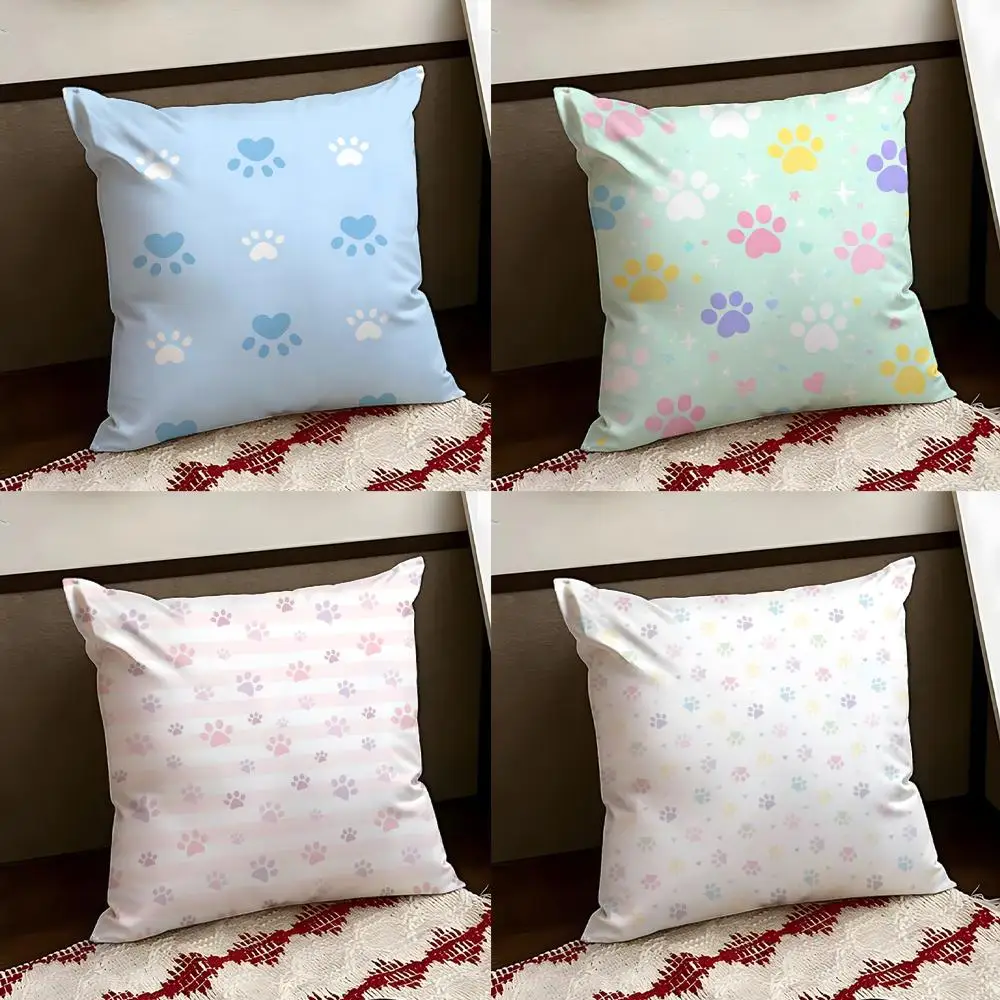 

Melted Pastel Paw Cushion Cover Reversible Soft Durable Pillow Cover Home & Car Multi-Scene Use for Daily Comfort