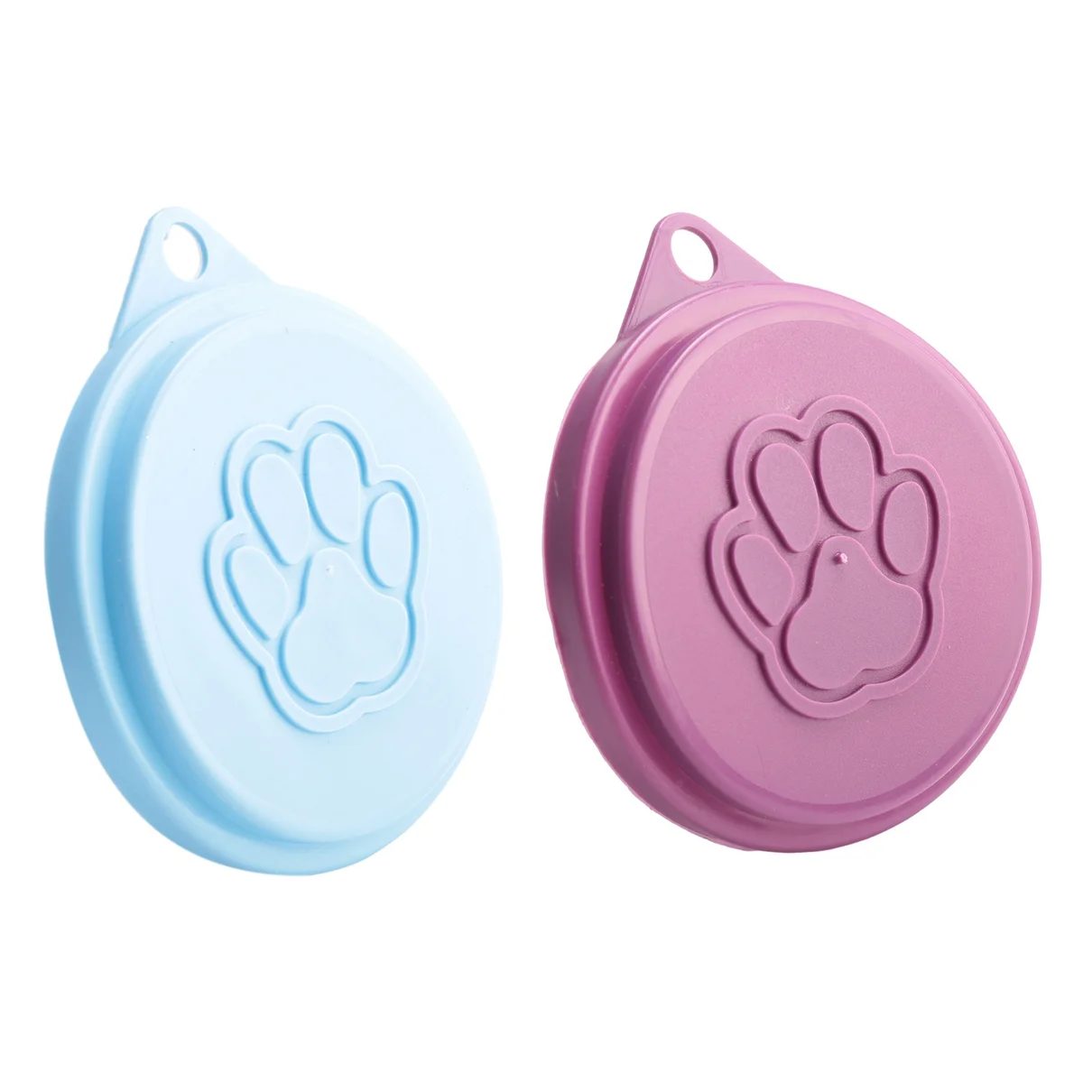 New User~2 Pcs Reusable Pet Dog Can Tin Food Covers With Print Fresh Pet Cans Plastic Lid Caps-Random Color