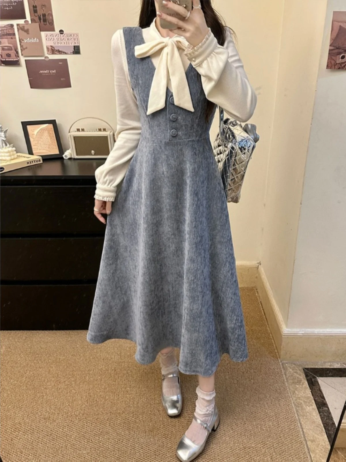 

Комплект: Жилет и юбка А-силуэта больших размеров для женщин, с завышенной талией, средней длины, осенне-зимний, модный, в корейском стиле, утепленный.