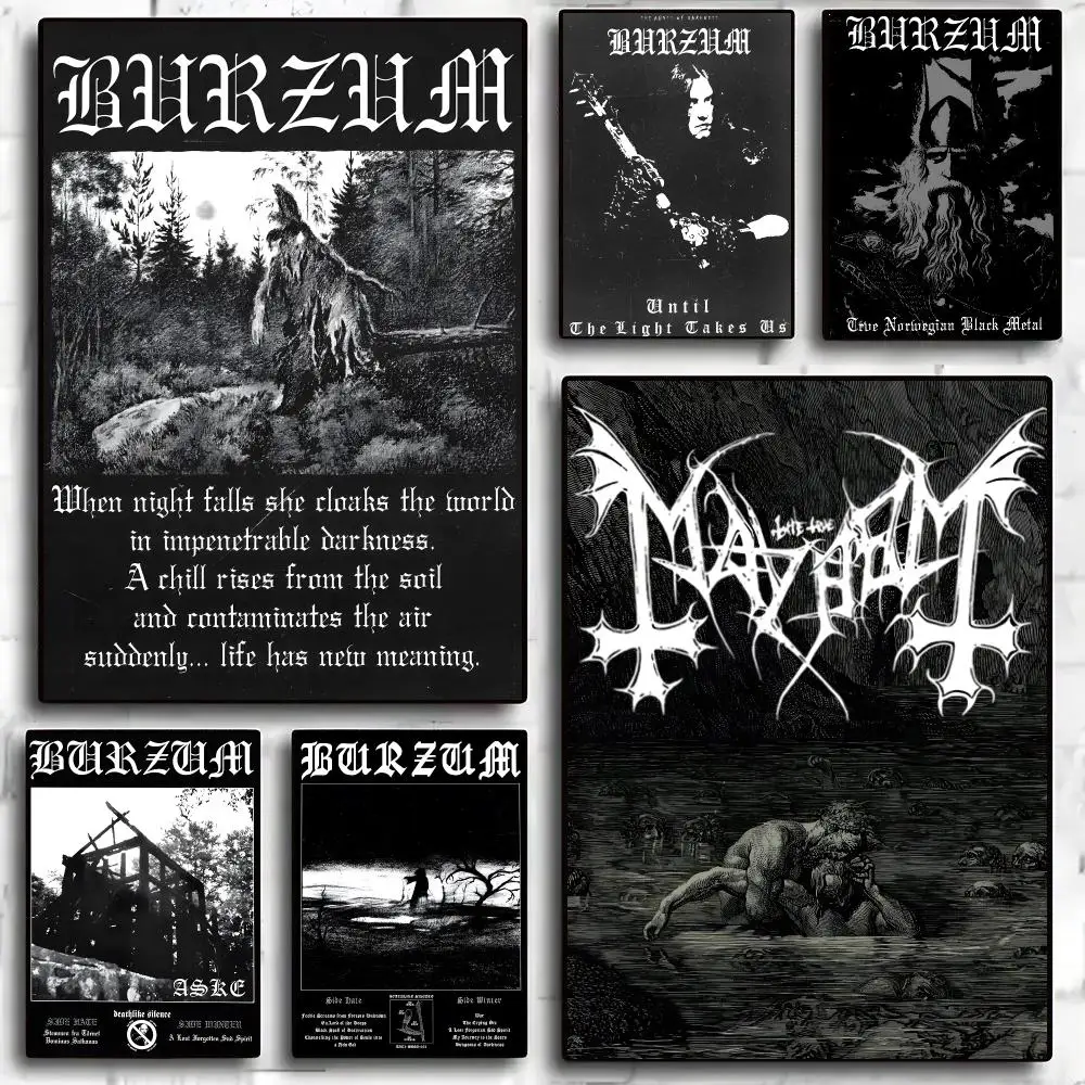 Burzum Band Black Metal Poster Living Room Bedroom Party Bar Decor Moisture-proof Art Wall Painting