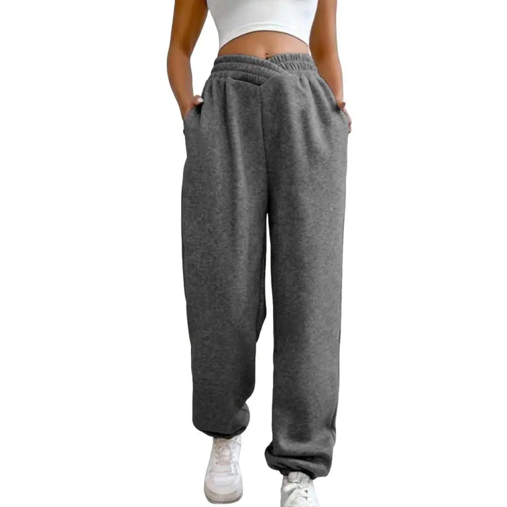 Regular Fit Women Trousers High Waisted Women's Sweatpants with Pockets Loose Fit Joggers for Athleisure Workout Comfort Comfy