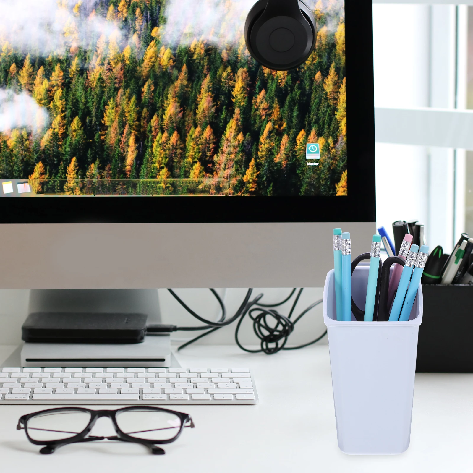 

Desktop Storage Box Garbage Can Small Organizer Bedroom with Cover Creative Trash Pp for Office Mini