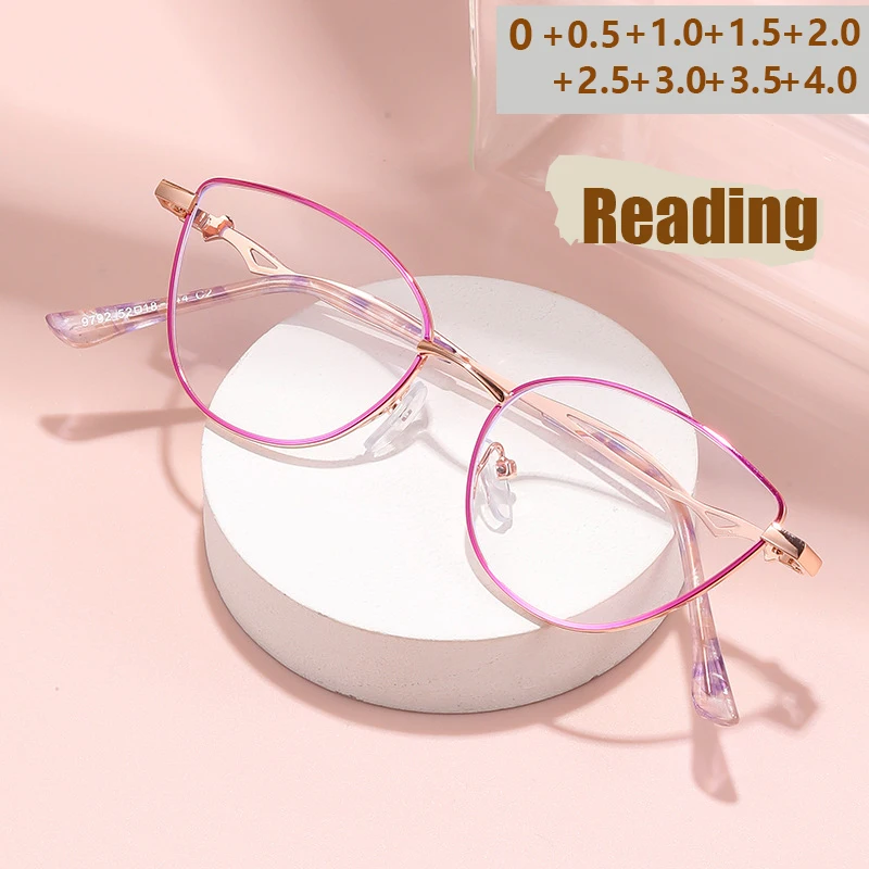 Cat Eye Frame Anti Blue Light Reading Glasses, Fashionable A