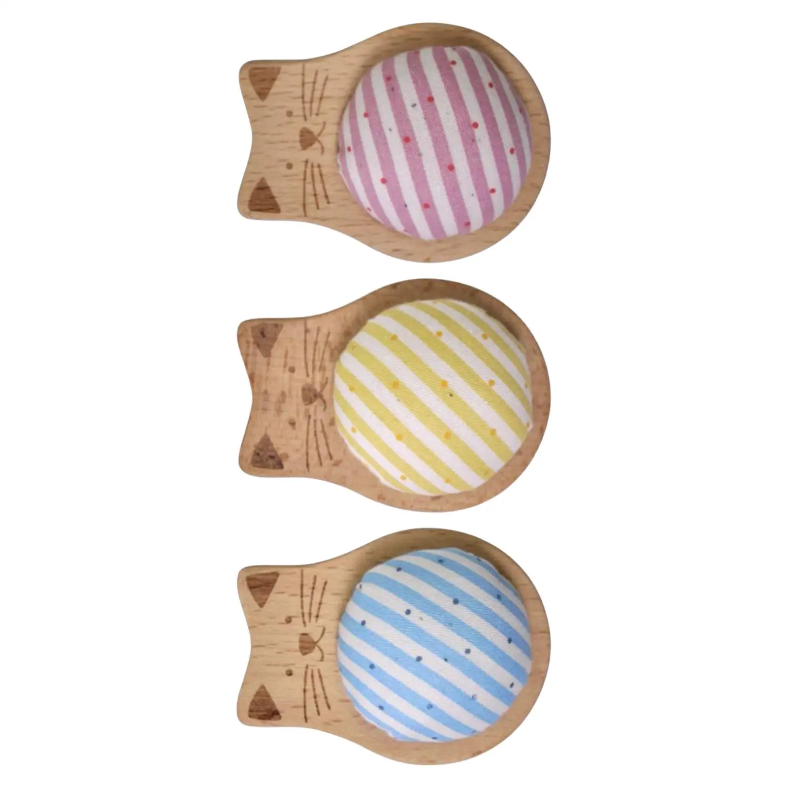 

Needle Cushion Box Sewing Tool Wooden Base Round Quilting Sewing Pin Cushions Head for Beginners Teens Student Mom Daily Sewing
