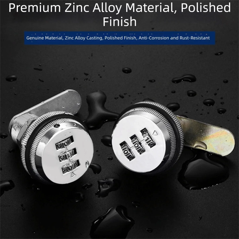 Zinc Alloy Cabinet Lock Multicolor 3-Digit Password Password Coded Lock Cylinder Coded Rotary Tongue Lock File Drawer Locks