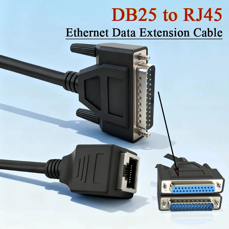DB25 to RJ45 with Shielded Data Connector Cable 25Pin Male Female Network Switch Control Wire Printer Dedicated Extension Cord