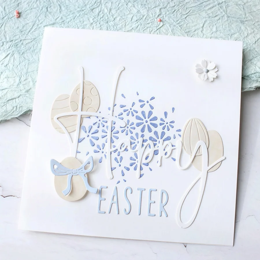 2026 Neu eingetroffen: Lebendige Typografie „Happy“ Metall-Stanzformen für Scrapbooking, Papierbasteln, Schablonen, Fotoalben