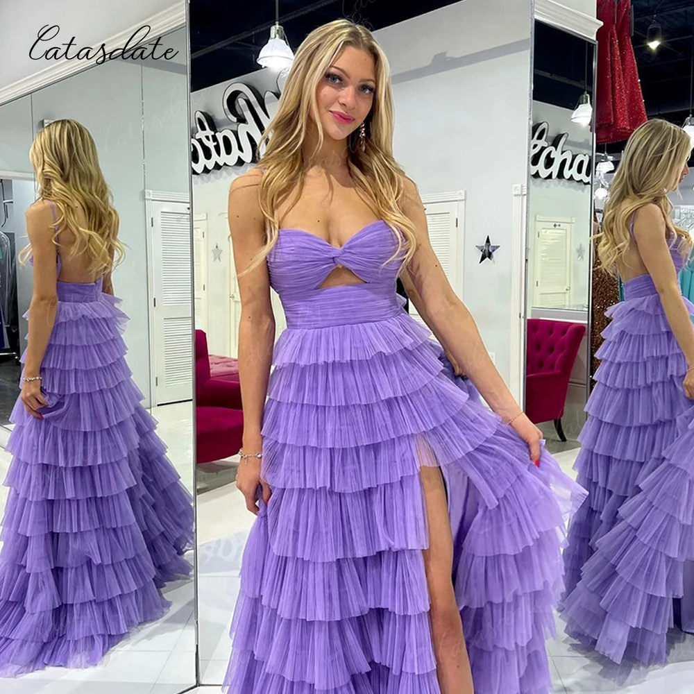 Catasdate Elegant Prom Dress 2025 Formal Cocktail Party Gown with Tiered Layers cocktail vestidos