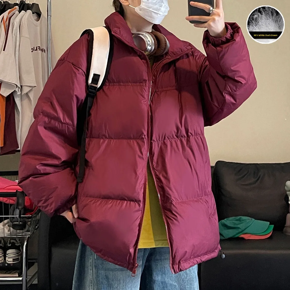 

Утепленная белая пуховая куртка-пуховик для мужчин, новая зимняя модель с воротником-стойкой, легкая теплая хлопковая верхняя одежда