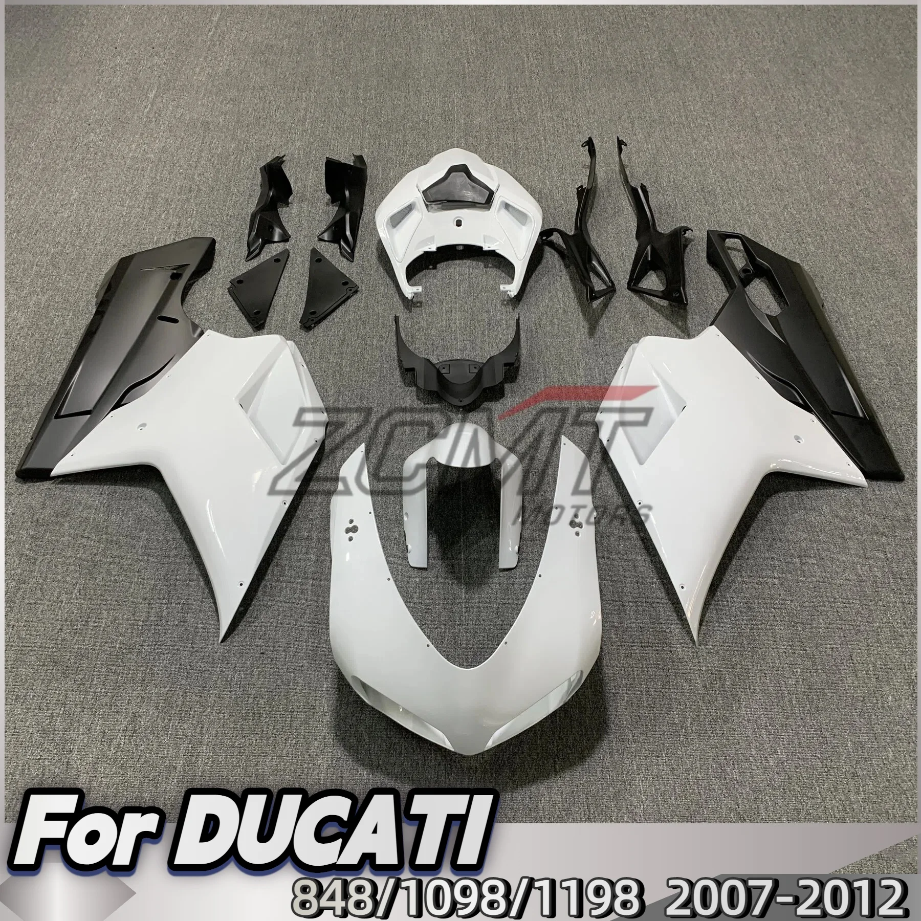 

New ABS Motorcycle Full Fairings Kit Fit For DUCATI 848 1098 1198 2007 2008 2009 2010 2011 2012 Bodywork Full Fairing Kits