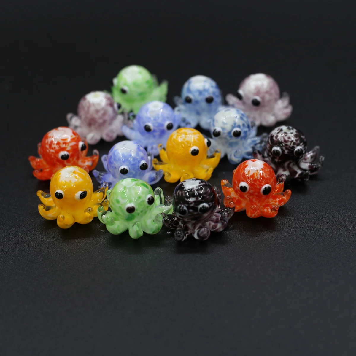 5 قطعة 14x20 مللي متر رائعتين ليتل الأخطبوط على شكل الزجاج الخرز اليدوية Lampwork الزجاج الخرز لصنع المجوهرات عقد دي اي واي سوار #2