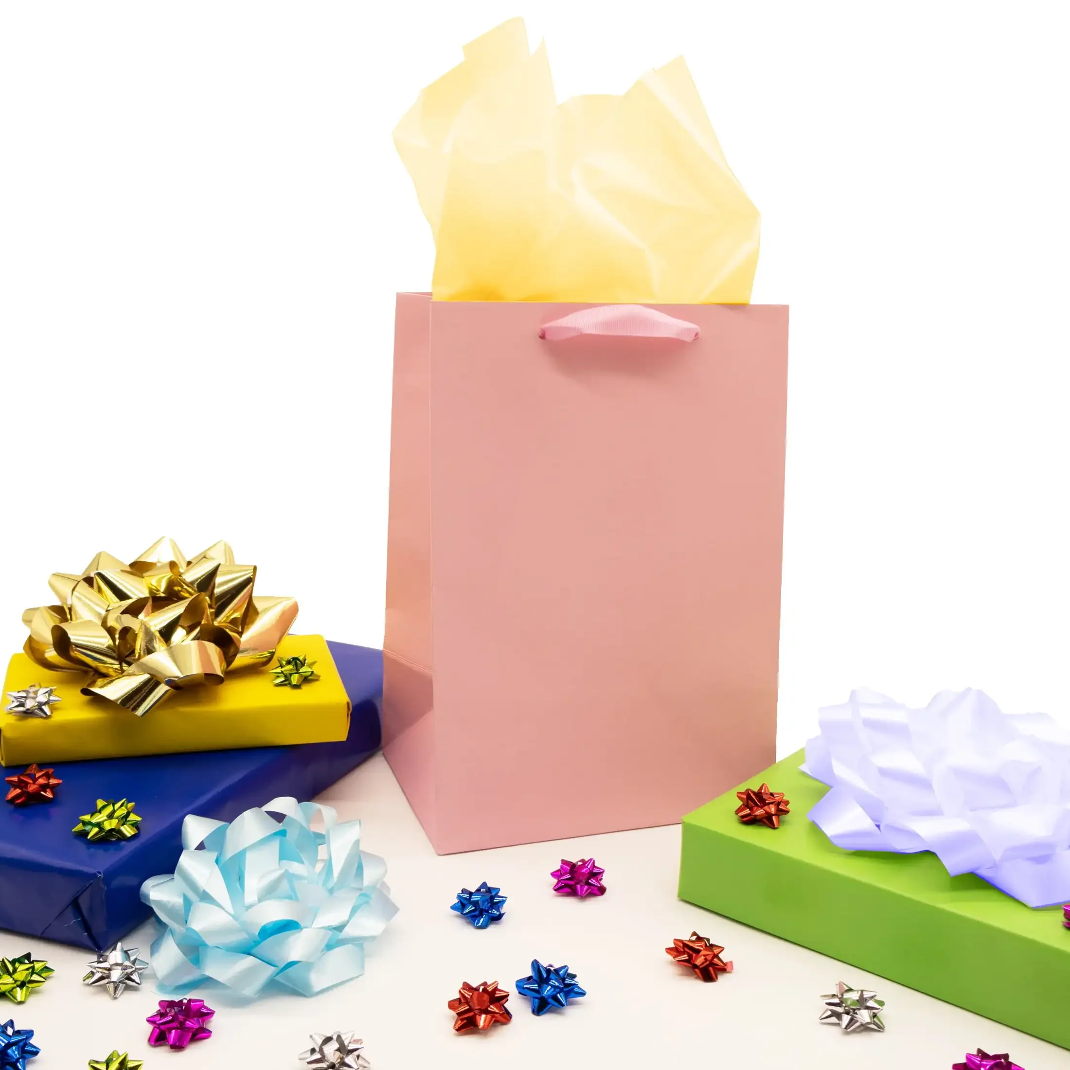 Large Pink Gift Bags, 7" x 10", 3 Count