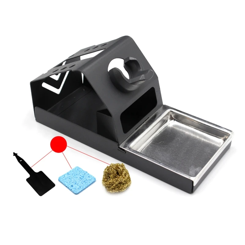 Soldering Iron Holder T12 Soldering Station Iron Stand with Tip Cleaning Coil- Curling Holder Soldering Iron Holder Stand