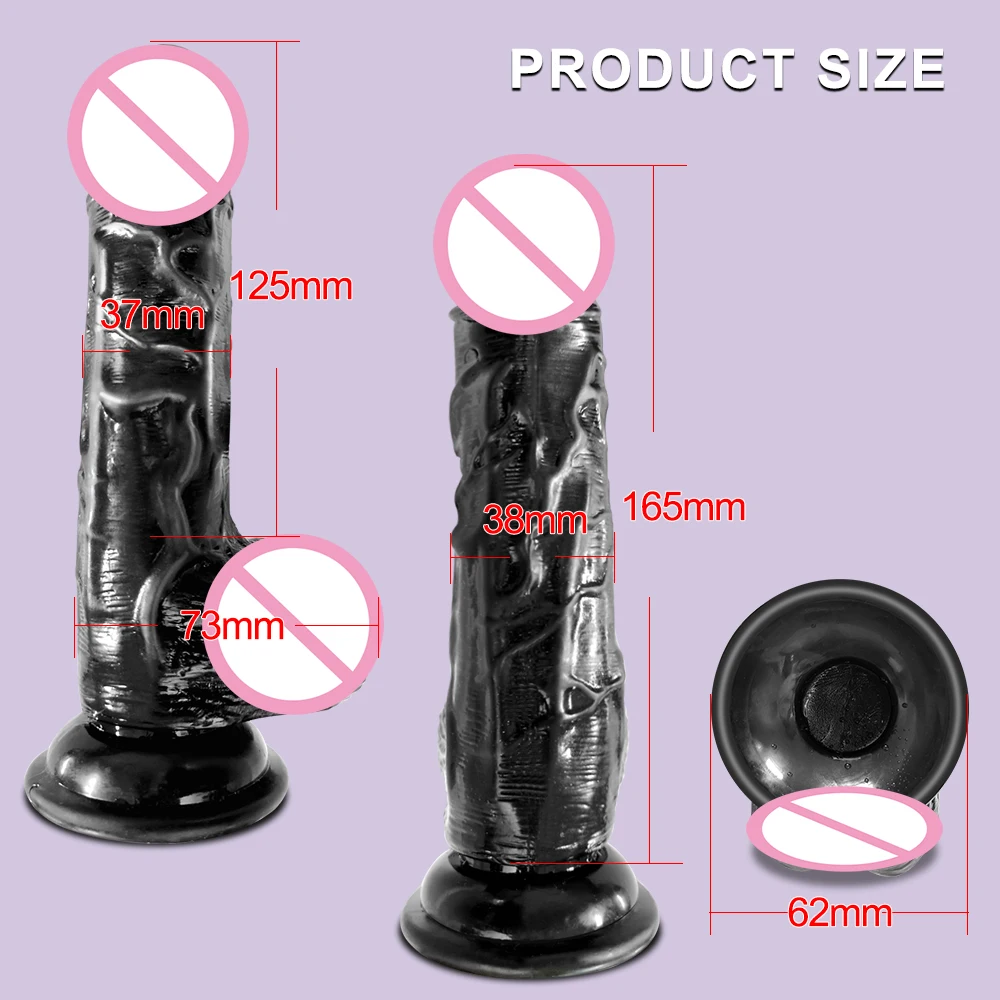 6.5 Inch Skin Realistic Dildo with Powerful Suction Cup Penis Black Big Dicks Sex Toys for Women Female Masturbation Adults 18