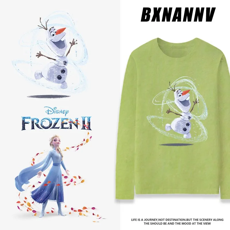 

Ice And Snow Joint T-shirt Women Long Sleeve Two Yuan Elsa Animation Peripheral Cartoon Printed Children's Clothes T-shirt