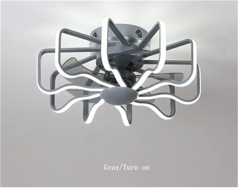 Nordic fan lamp home living room ceiling  whit light restaurant bedroom lamp high brightness remote control LED  light