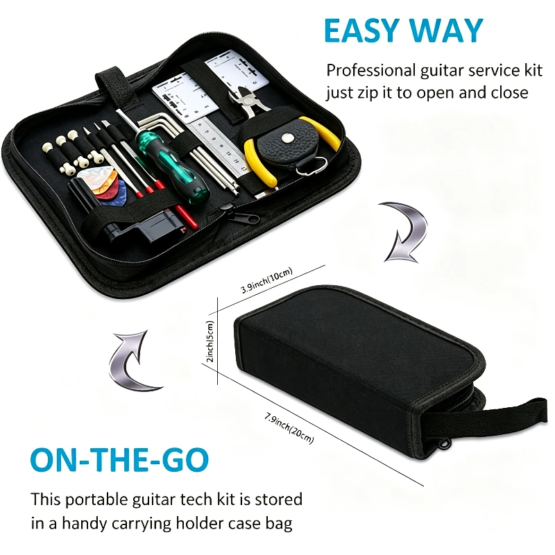 22pcs Guitar Repair Tool Set Multifunctional Guitar Tool Bag Guitars Parts Replacement Tools String Instrument Accessories Kit - view 4