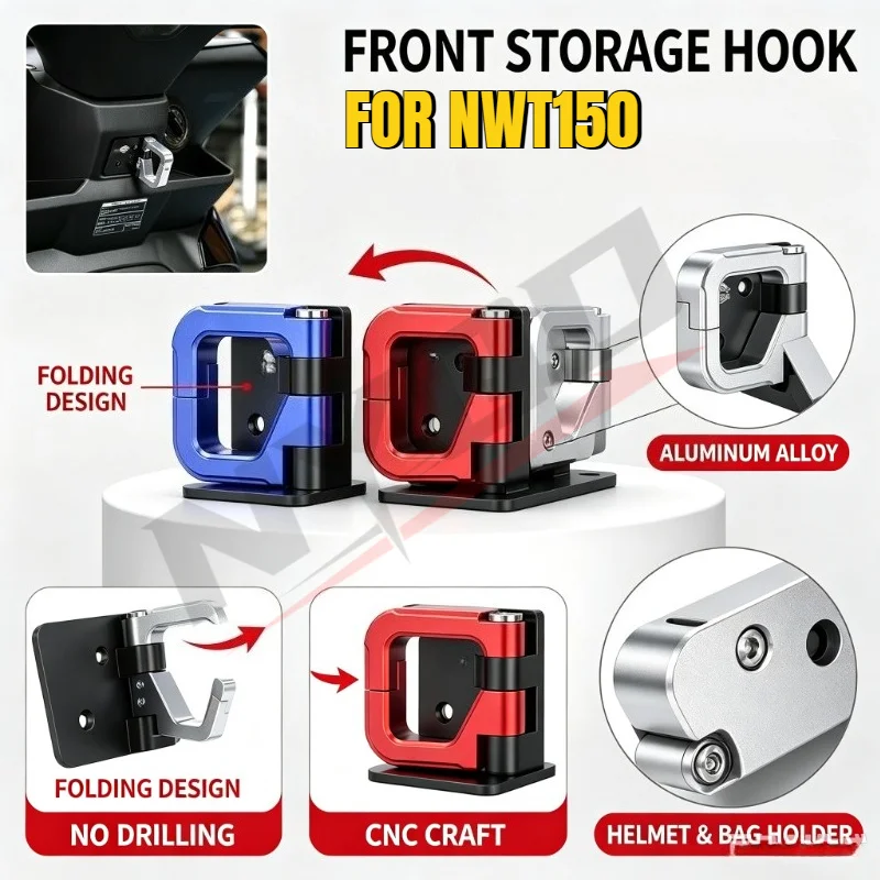 Motorcycle Accessories Foldable Helmet Hook Luggage Storage Bag Hanger Holder For NWT150