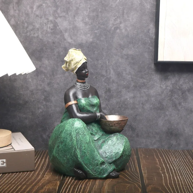 

1Pcs African Tribal Women Statue - Exotic Art Resin Craft Statue for Home Decoration - Unique Art Gift