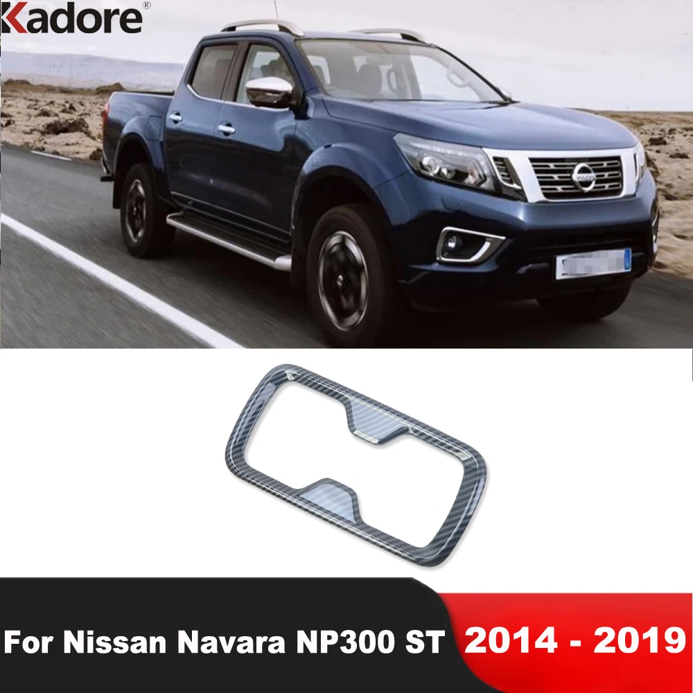 

For Nissan Navara NP300 ST 2014-2017 2018 2019 Carbon Fiber Car Center Console Water Cup Holder Frame Cover Trim Accessories