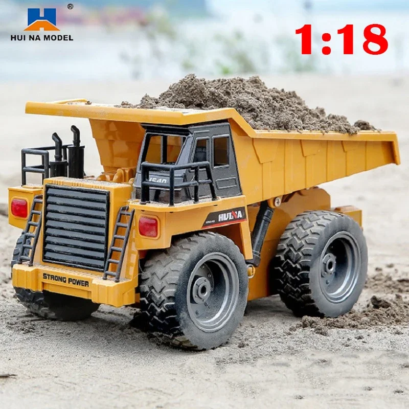 Huina 534 RC Dump Truck 1:18 6CH 2.4G Alloy Remote-Controlled Machine Remote Control RC Trucks Toys for Boys Back to School Gift