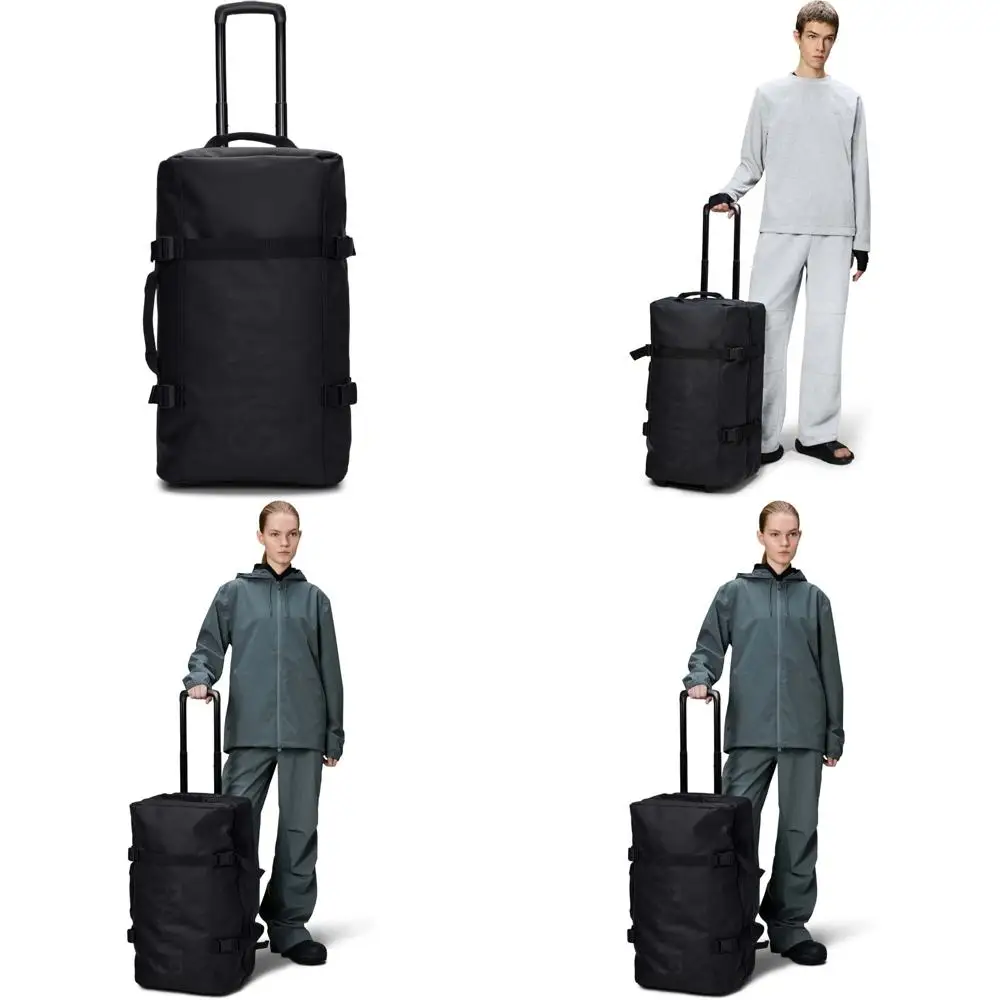 

waterproof rolling duffel bag with telescopic handle and 2-year warranty - perfect for travel