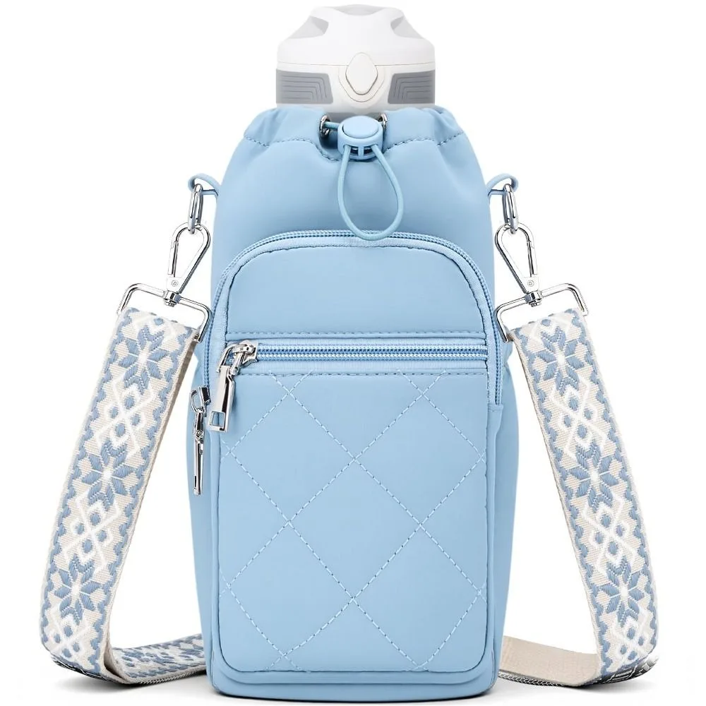Water-resistant Water Bottle Holder Large Capacity RFID Blocking Mobile Phone Bag Portable Lightweight Sling Purses