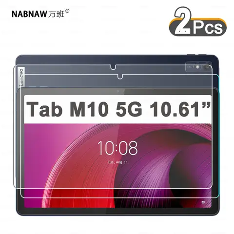 스크래치 방지 HD 강화 유리 화면 보호기, 레노버 탭 M10 5G 10.61 인치 태블릿 유리 화면 필름, 2 팩