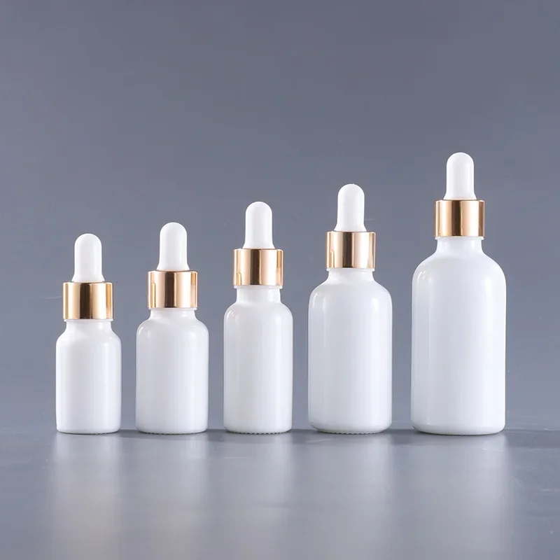 5-100ml Dropper Oil Bottle Frosted White Cosmetic Empty Amber Essential Aromathera Liquid Massage Pipette Refillable Sample