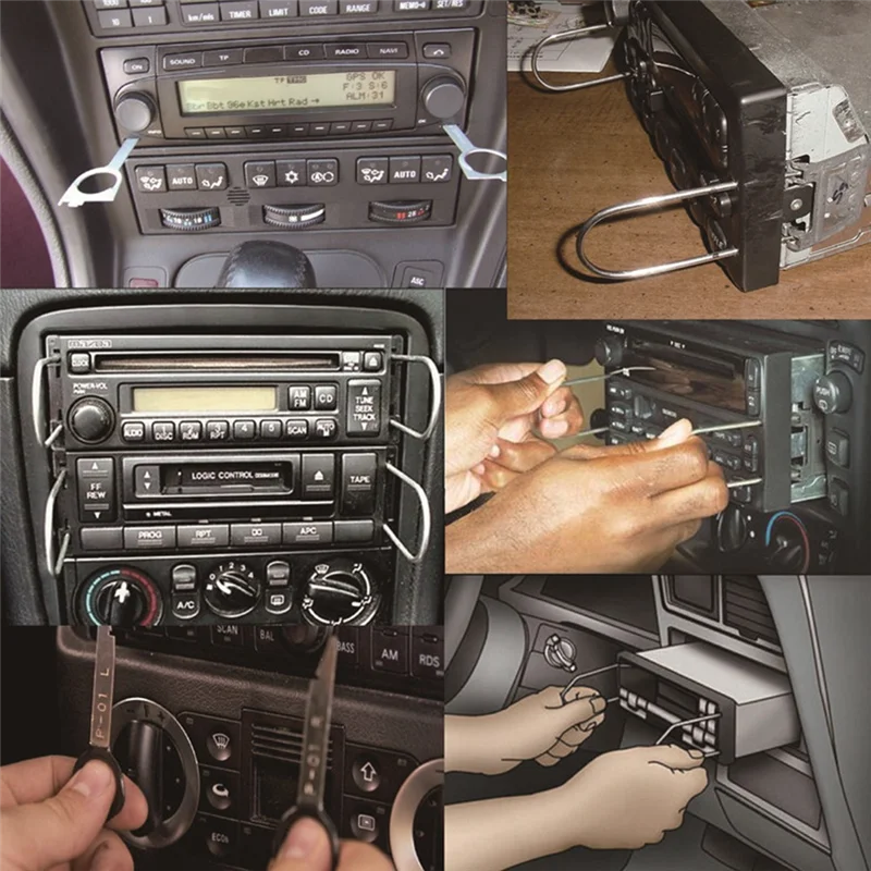 

NEW-20Pcs Stereo Dash CD Player Removal Tool Set Automobile Accessories Car Radio Audio Removal Install Key Kit