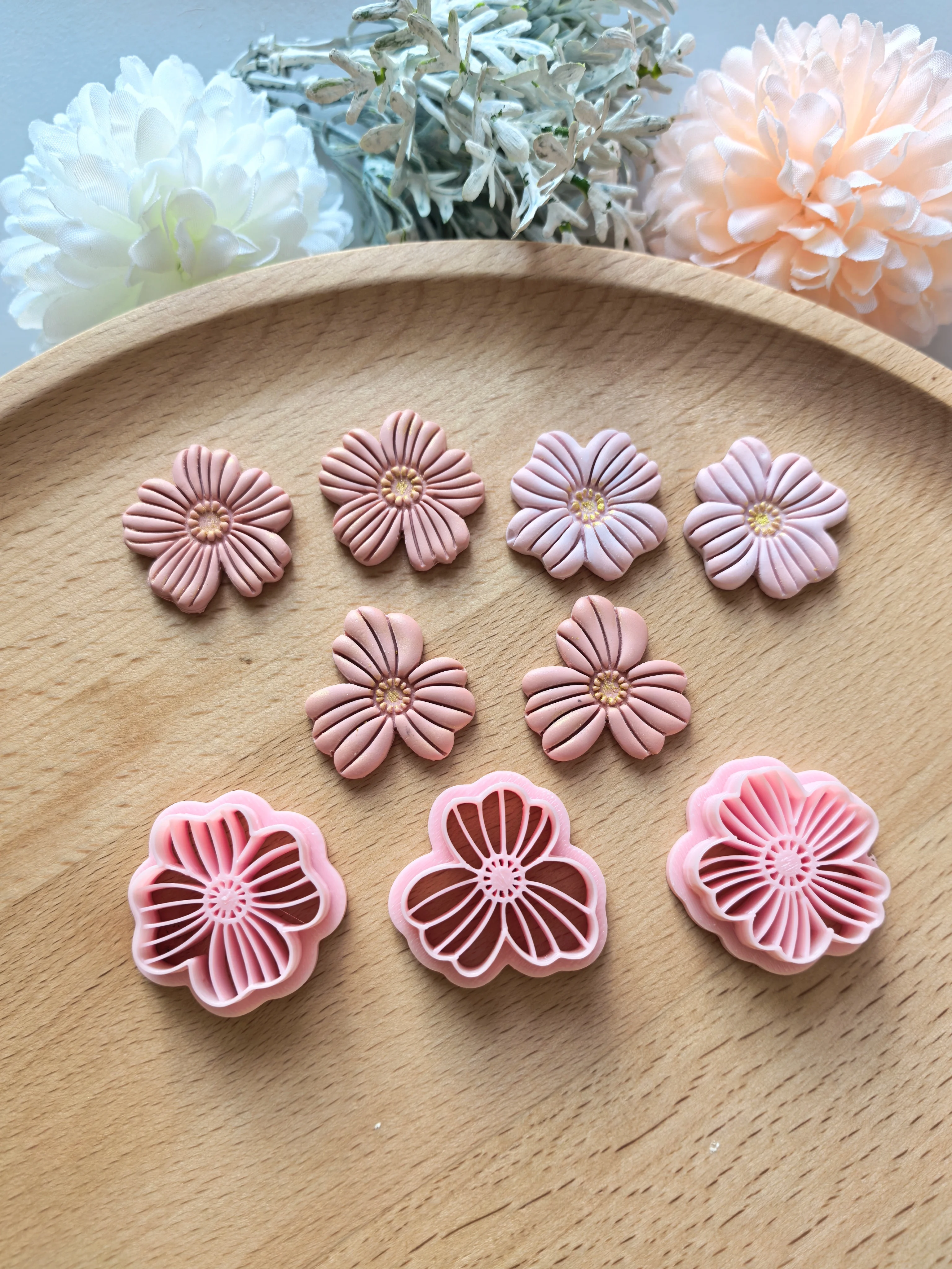 

Line Texture Flower Polymer Clay Cutter Clay Cutting Molds DIY Earrings Jewelry Making Hand Tools Soft Clay Tools Set