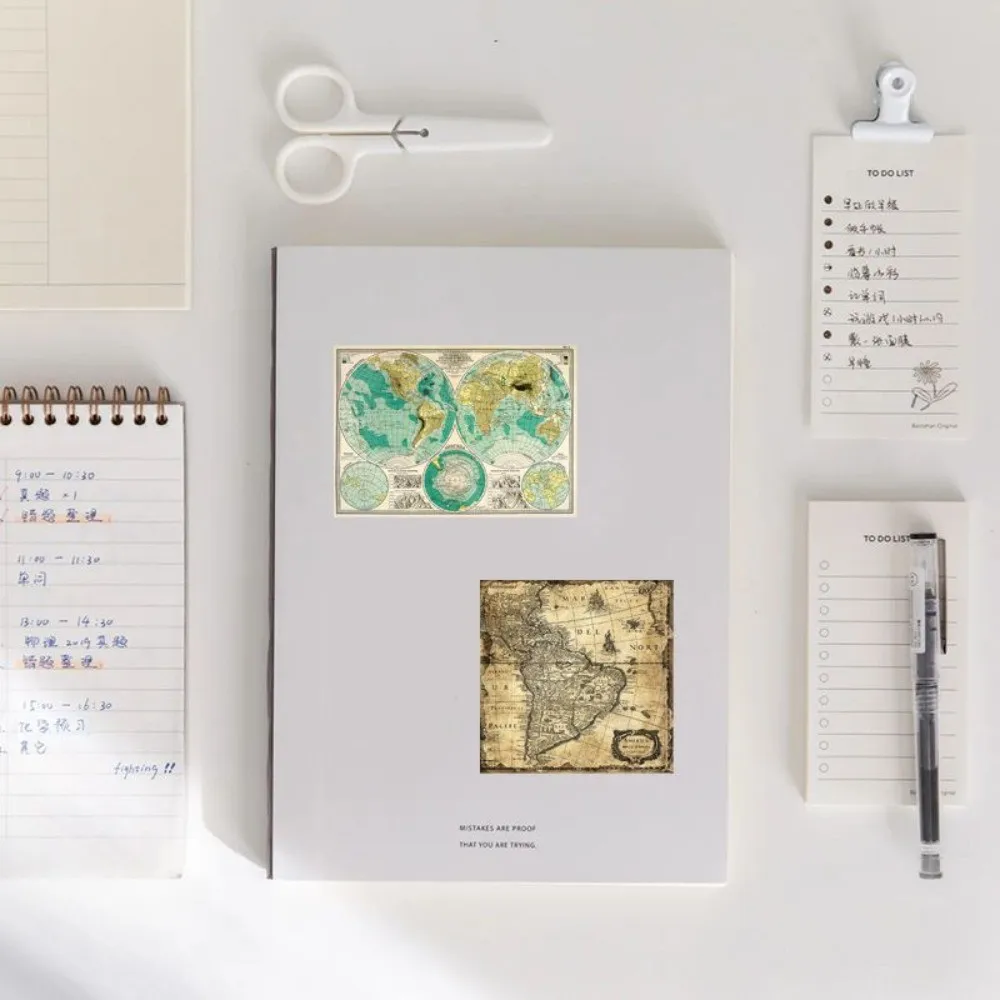 55 قطعة من ملصقات مجلة الخريطة البحرية ذات الورقة الكبيرة - متجر ملصقات BulingBulingBulingStickers كبير الحنين المقاوم للماء #4