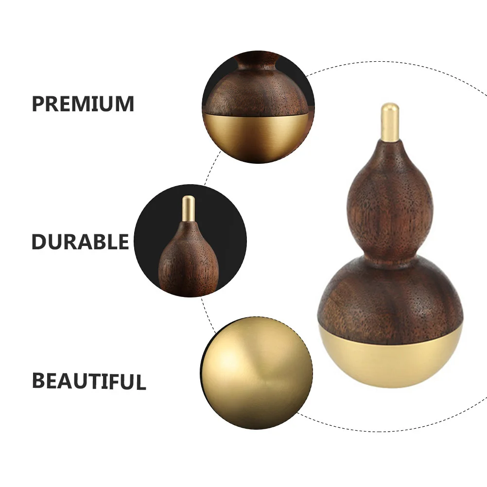 

2pcs Brass Wooden Tumbler Gourd Craft Desktop Ornament Home Decor Indoor Decorative Artware Party Holiday Decoration