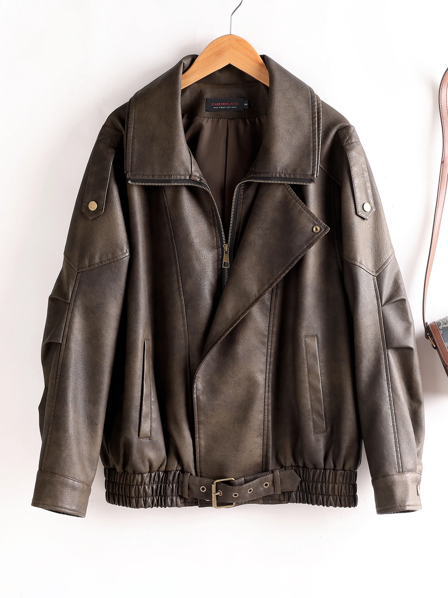 

2025 New Women's ort Loose Fitting Retro Genuine Leather Jaet Slimming High Quali eepskin Ning Outerwear